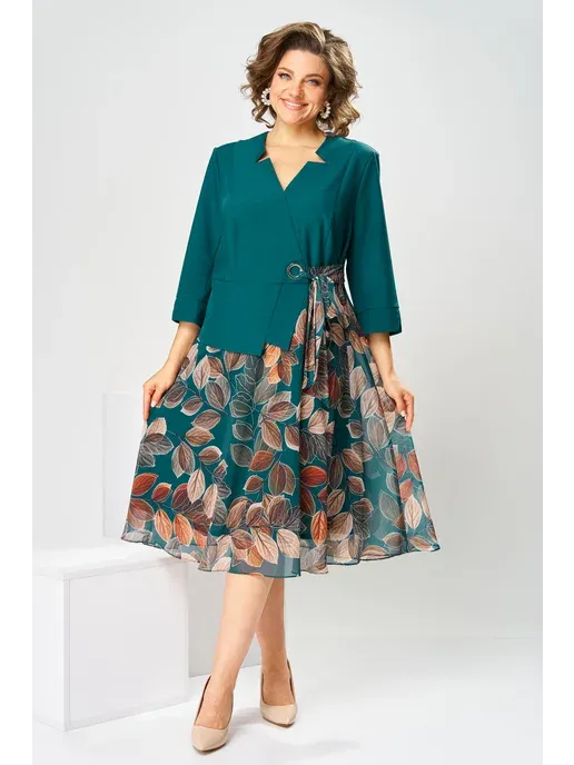 Ilyra – Con Collo a Revers in Chiffon Abito