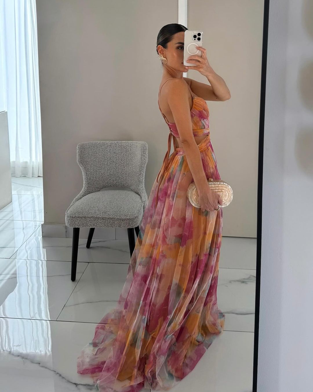 Sevira – Vita Imperiale in Chiffon, Abito Maxi