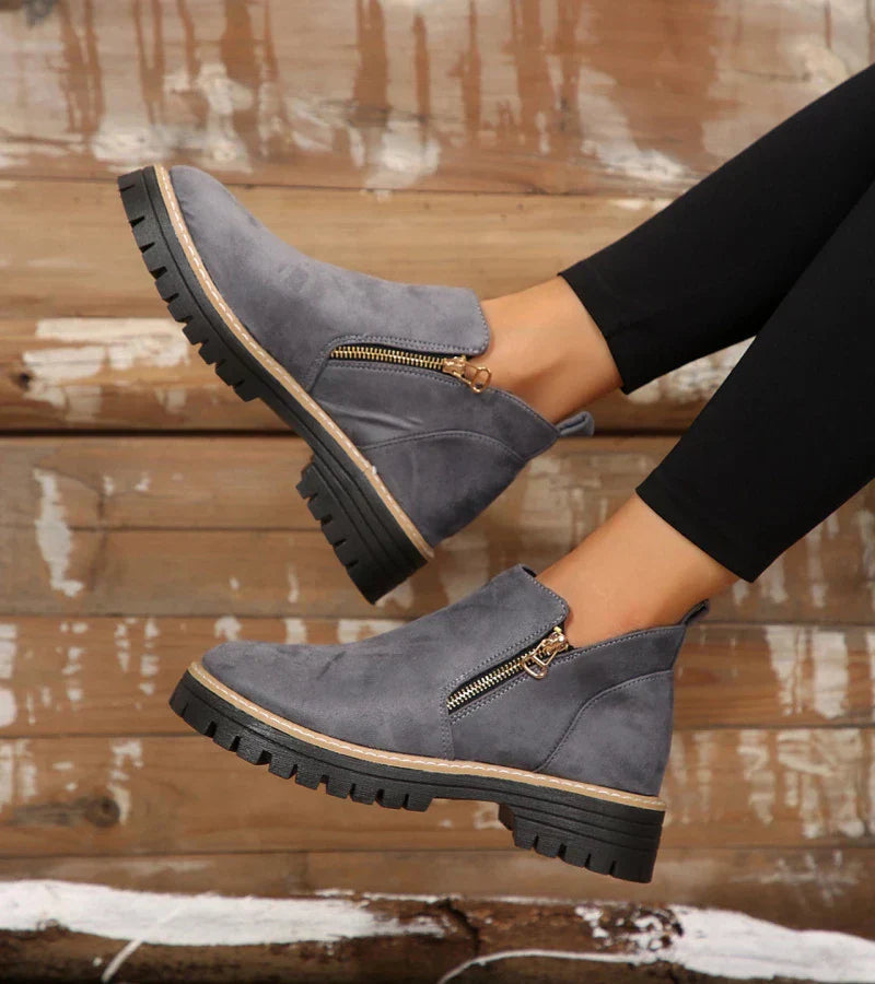 Lindsey - Stivaletti con Zeppa in Tessuto Leggero