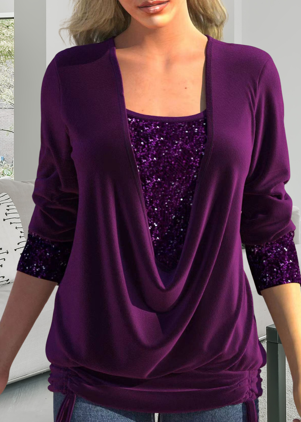 Rivena – A Due Pezzi con Paillettes Set di Top
