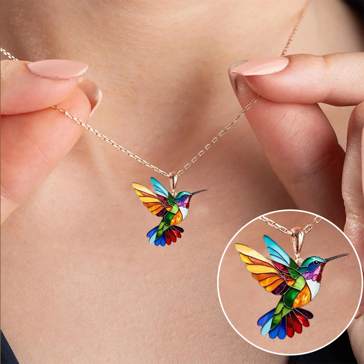 Seriva – Ciondolo a Forma di Colibrì in Acciaio Inossidabile, Collana