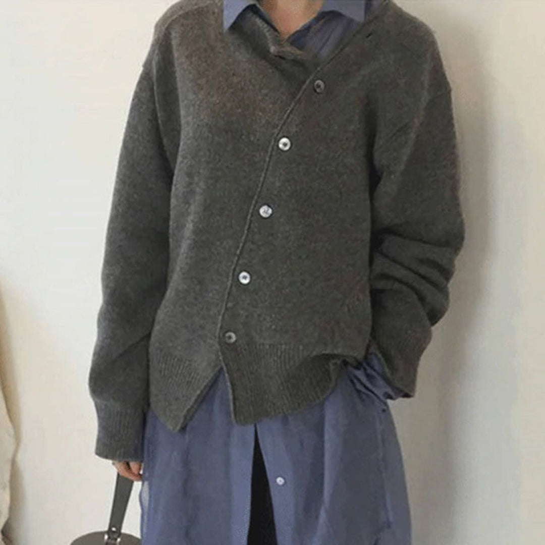Naveya – Bottoni Asimmetrici in Misto Cashmere Maglione