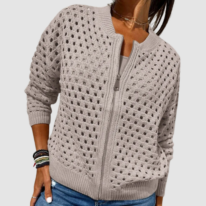 Nevara – Con Zip Frontale, Lavorato a Maglia, Cardigan