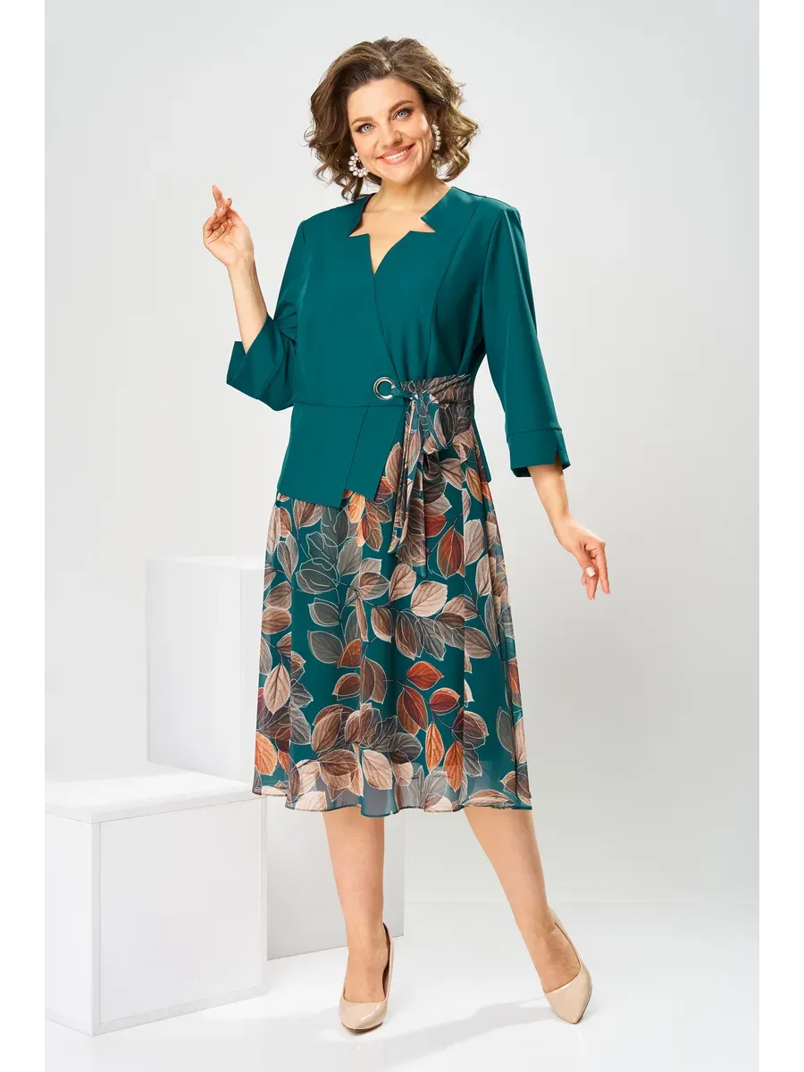 Ilyra – Con Collo a Revers in Chiffon Abito