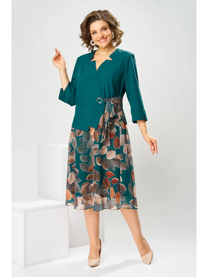 Ilyra – Con Collo a Revers in Chiffon Abito