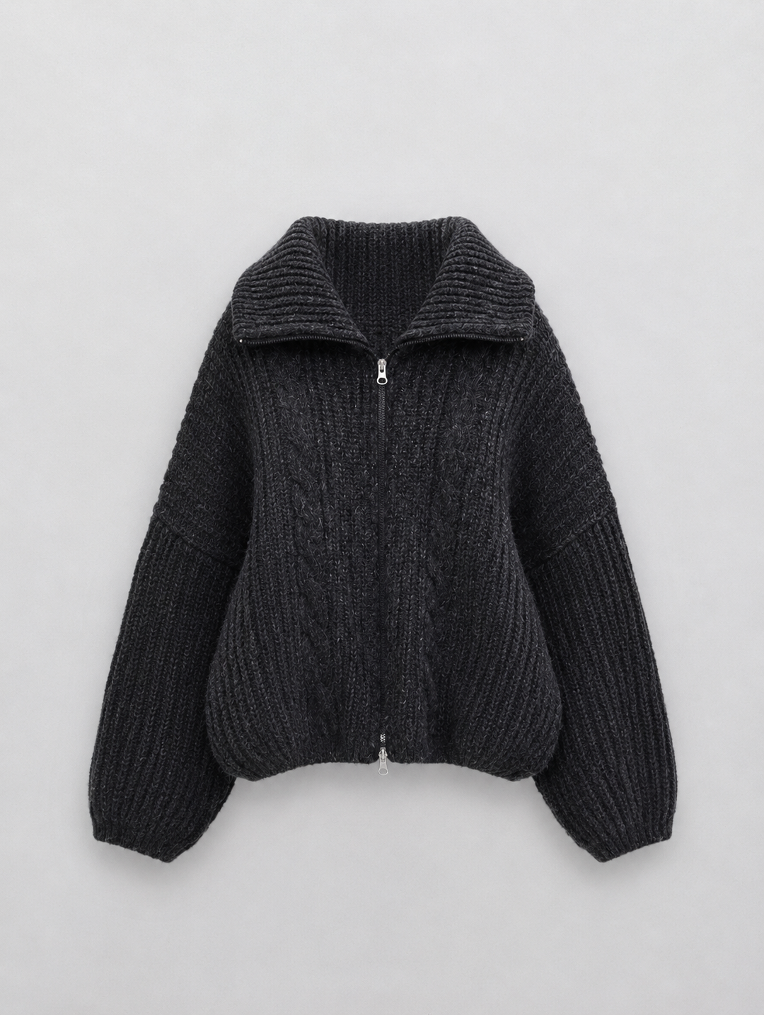 Velira – Con Zip Frontale in Maglia a Trecce, Cardigan