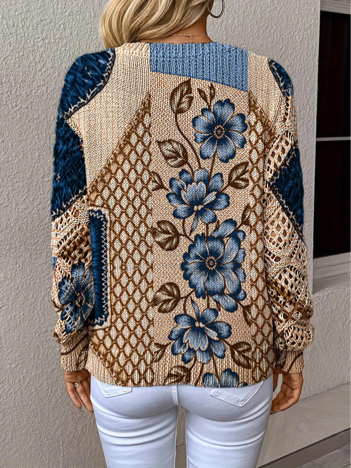 Zivora – Top in Maglia a Blocchi di Colore