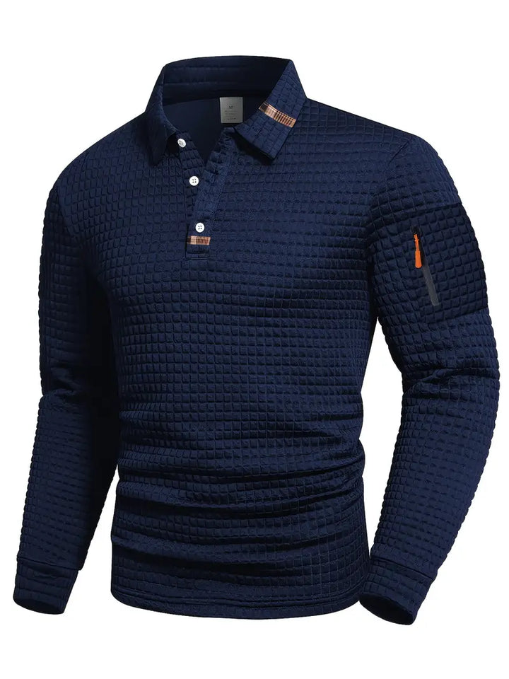 Everton - Maglione con Collo Polo in Maglia Tecnica Strutturata