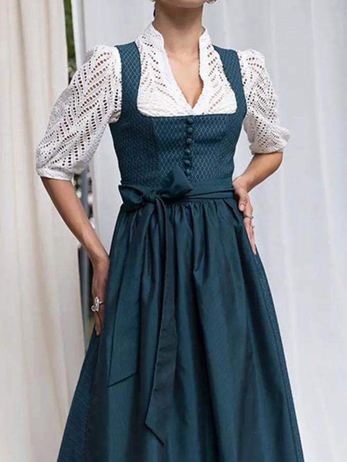 Solira – Abito Jacquard con Scollo a V