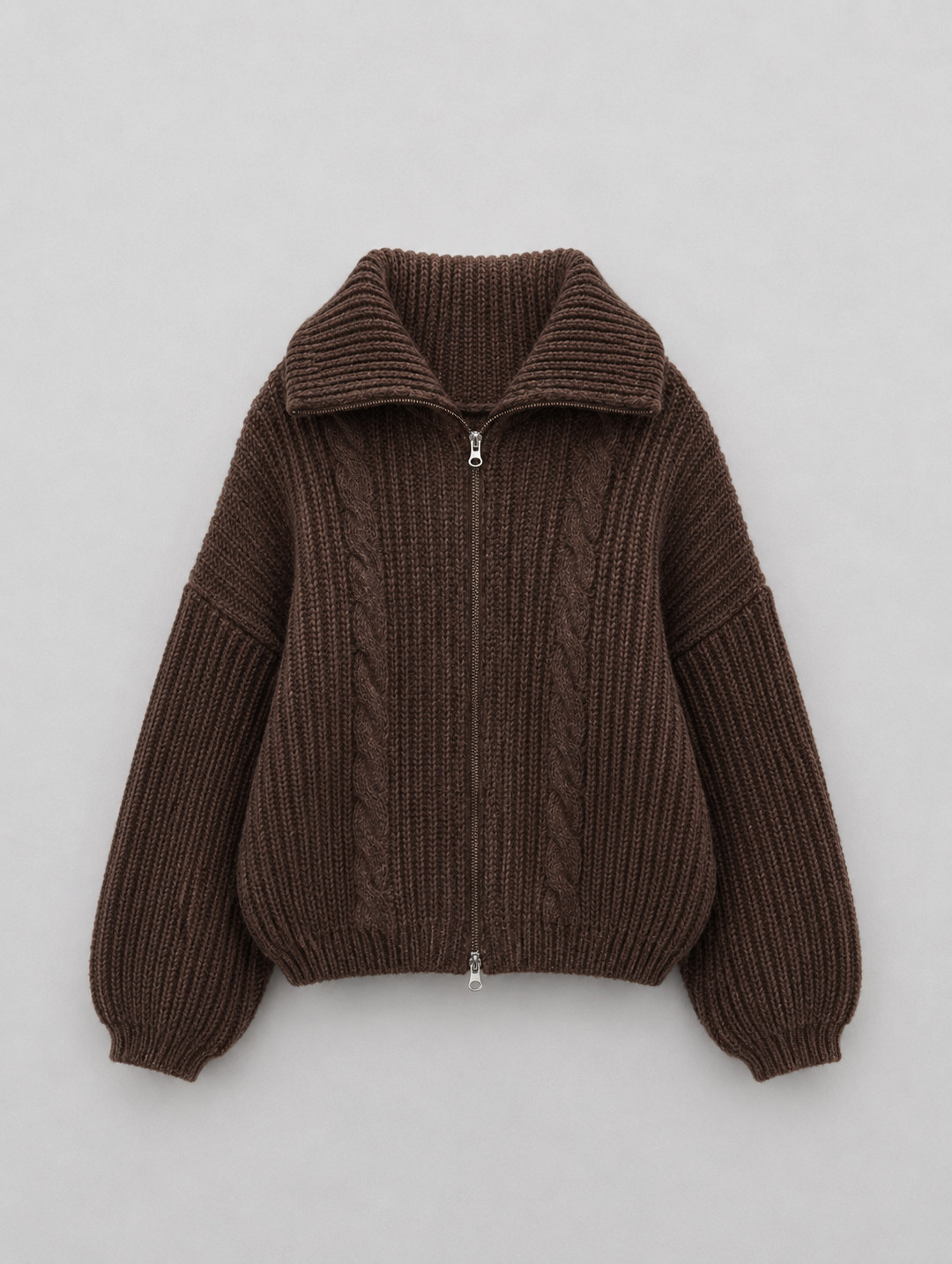 Velira – Con Zip Frontale in Maglia a Trecce, Cardigan