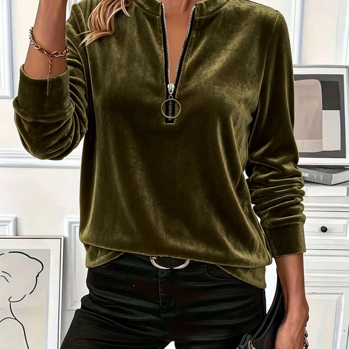 Mireva – Mezza Zip in Velour Maglione