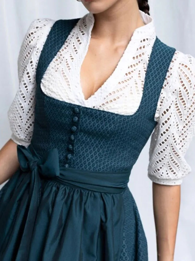 Solira – Abito Jacquard con Scollo a V