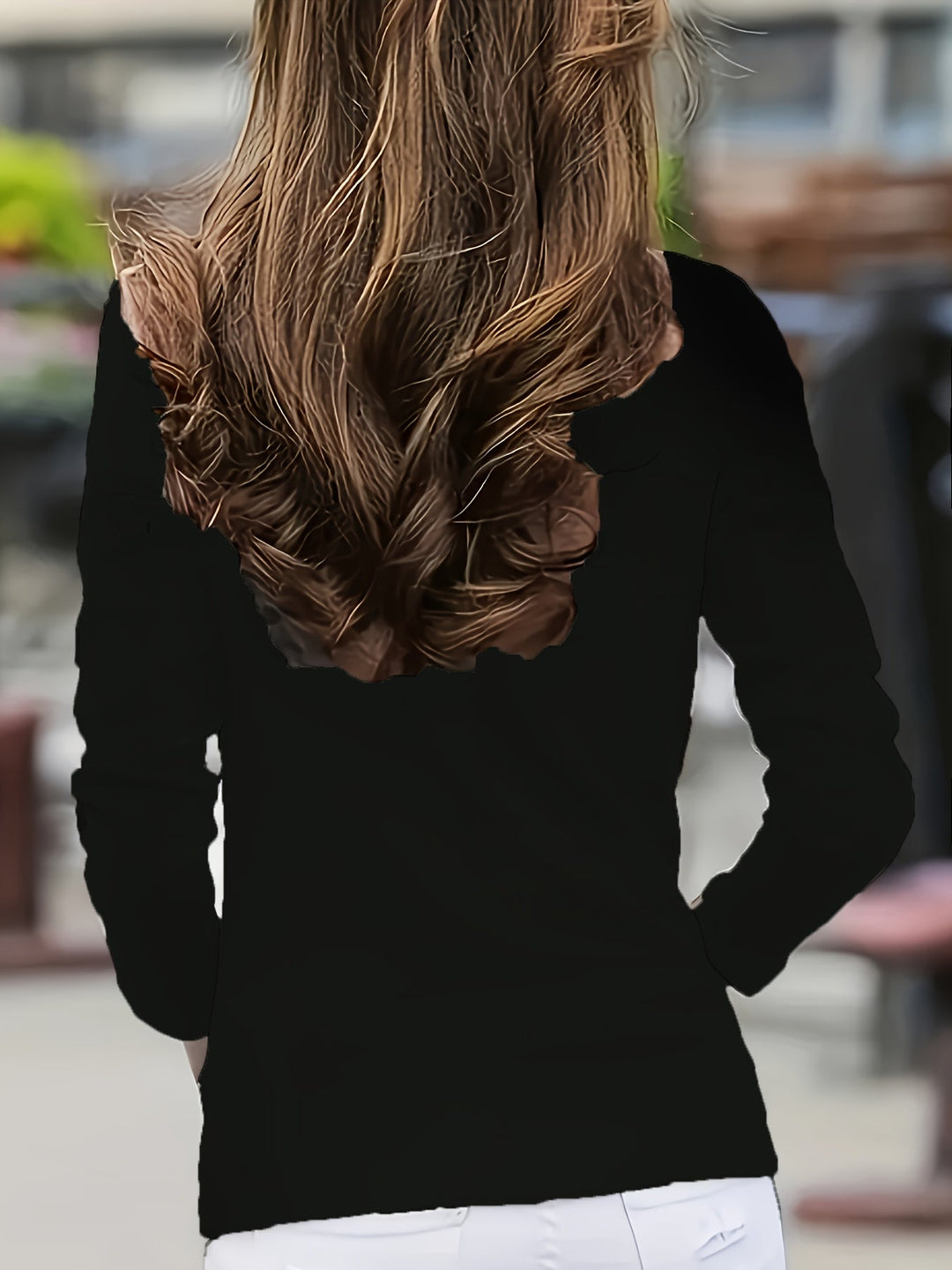 Selara – A Maniche Lunghe con Collo Alto in Maglia Stretch, T-Shirt