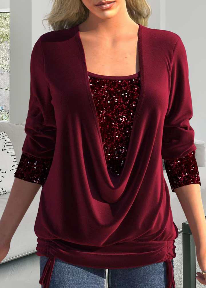 Rivena – A Due Pezzi con Paillettes Set di Top