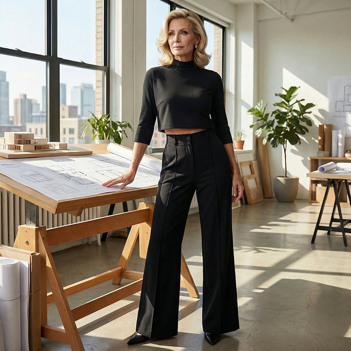 Eversley - Completo con Top Corto e Pantaloni a Gamba Larga Morbido al Tatto ed Elegante