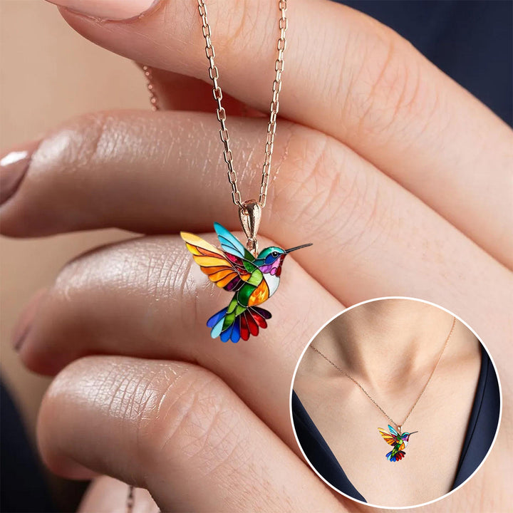 Seriva – Ciondolo a Forma di Colibrì in Acciaio Inossidabile, Collana