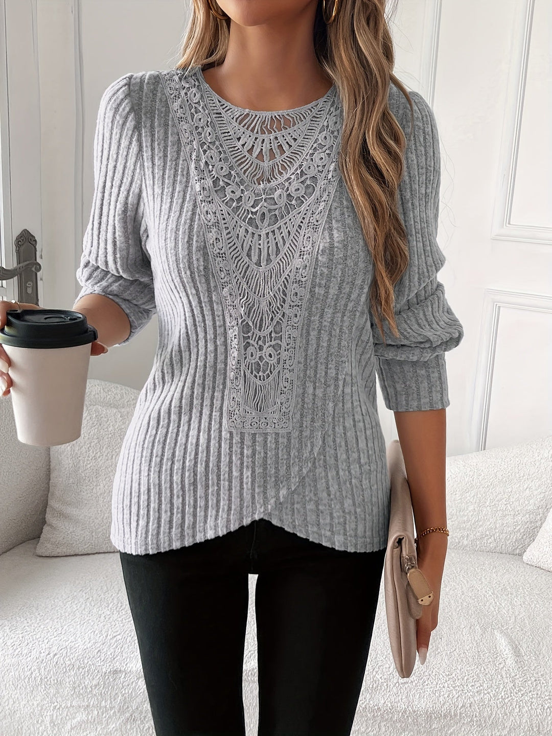 Nivara – Girocollo con Pizzo T-Shirt