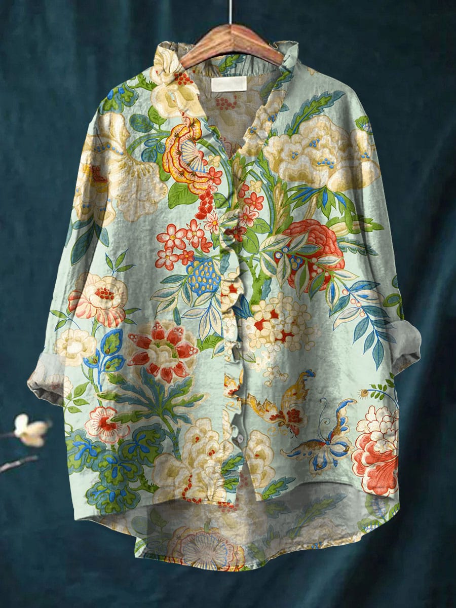 Cirela – Collo a Volant e Stampa Floreale Blusa