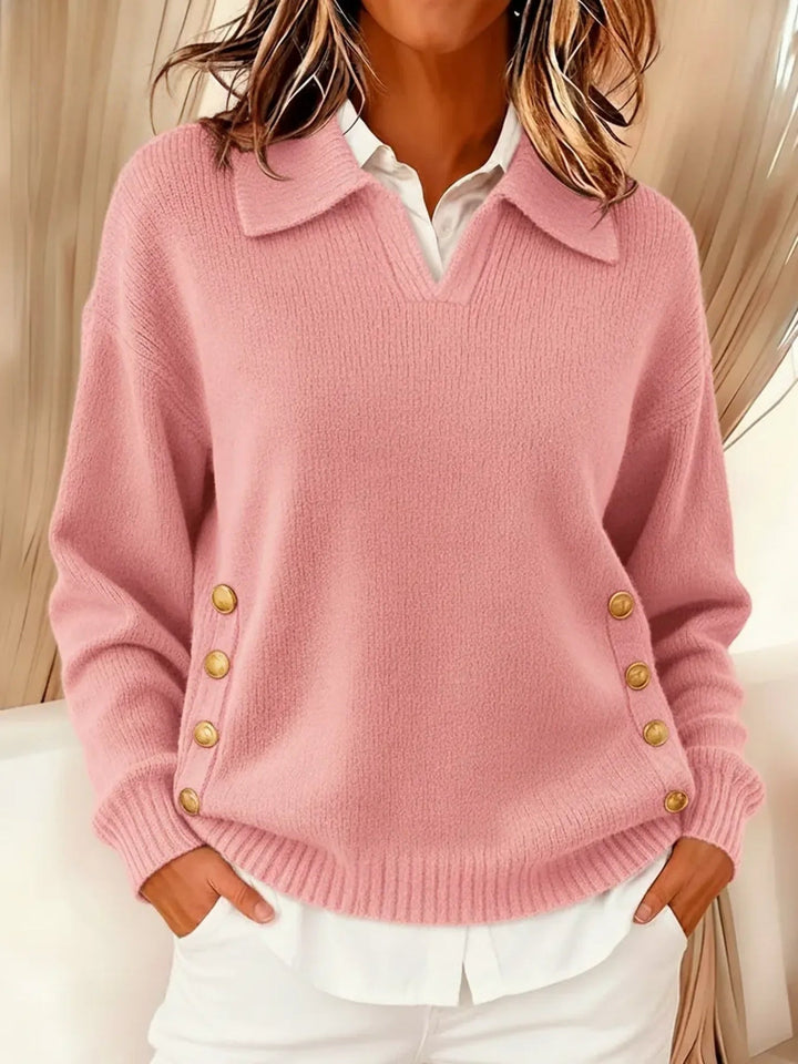 Navira – Collo Polo con Bottone Laterale – Maglione