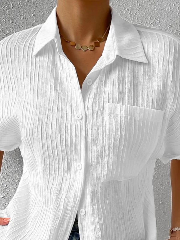 Navira – Collo a Camicia in Misto Cotone, Blusa