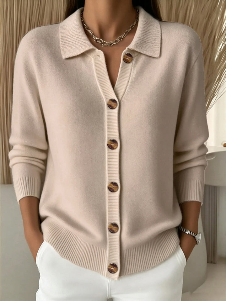 Relani – Scollatura a V in Maglia a Costine Cardigan