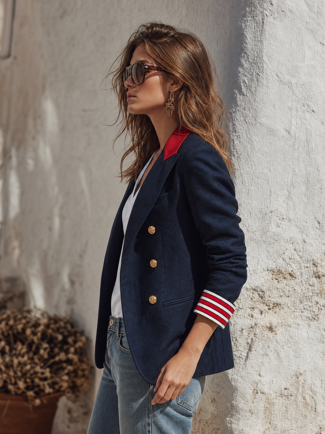 Naleva – Doppiopetto in Misto Cotone Blazer