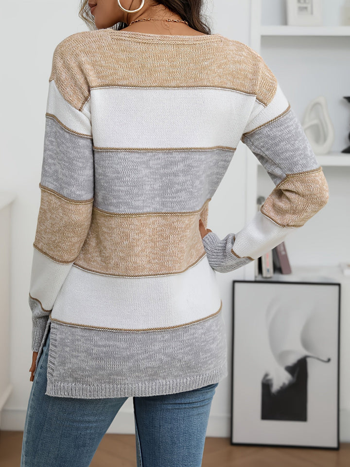 Nevira – A Blocchi di Colore in Maglia Maglione