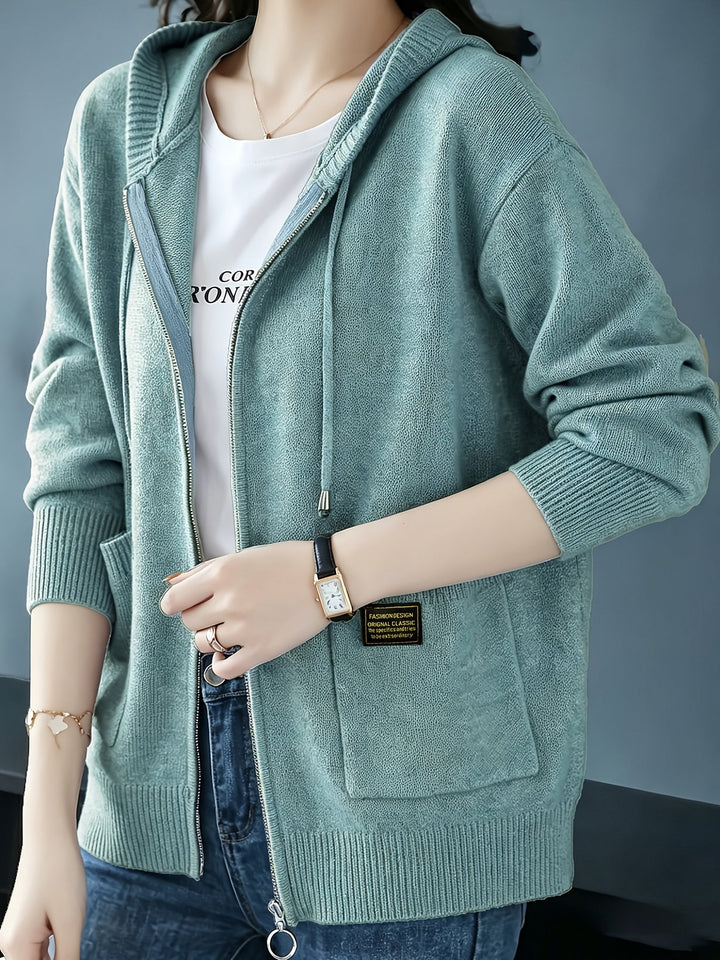 Rilena – Cappuccio con Coulisse in Maglia di Viscosa Cardigan