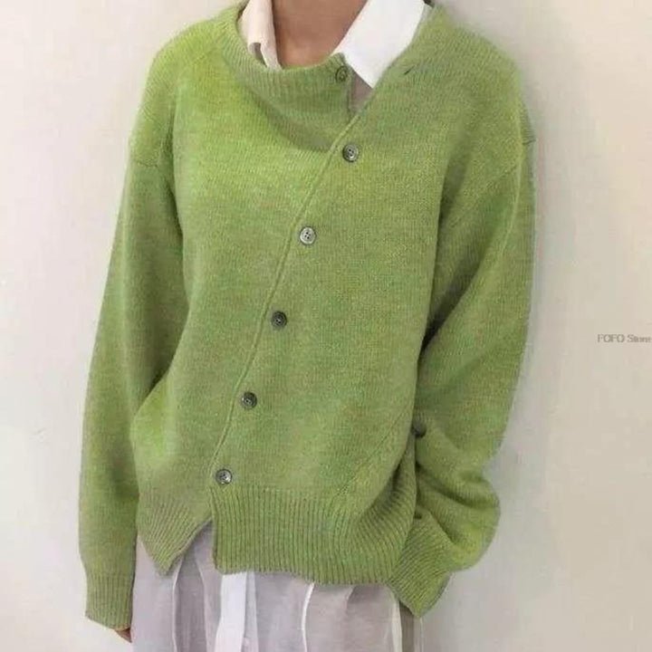 Naveya – Bottoni Asimmetrici in Misto Cashmere Maglione