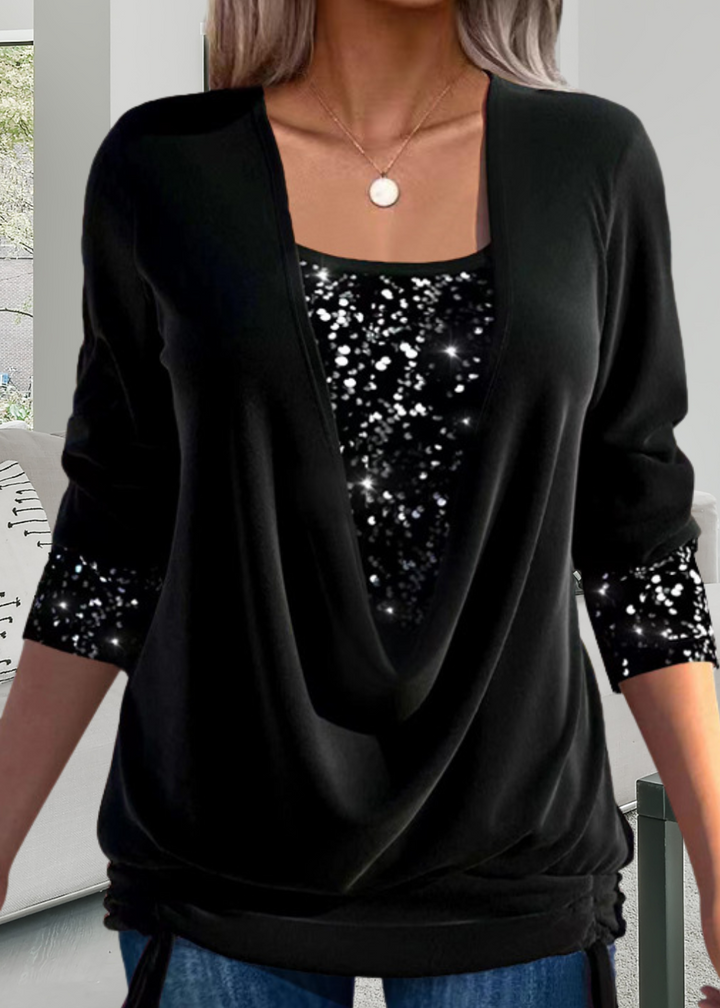 Rivena – A Due Pezzi con Paillettes Set di Top