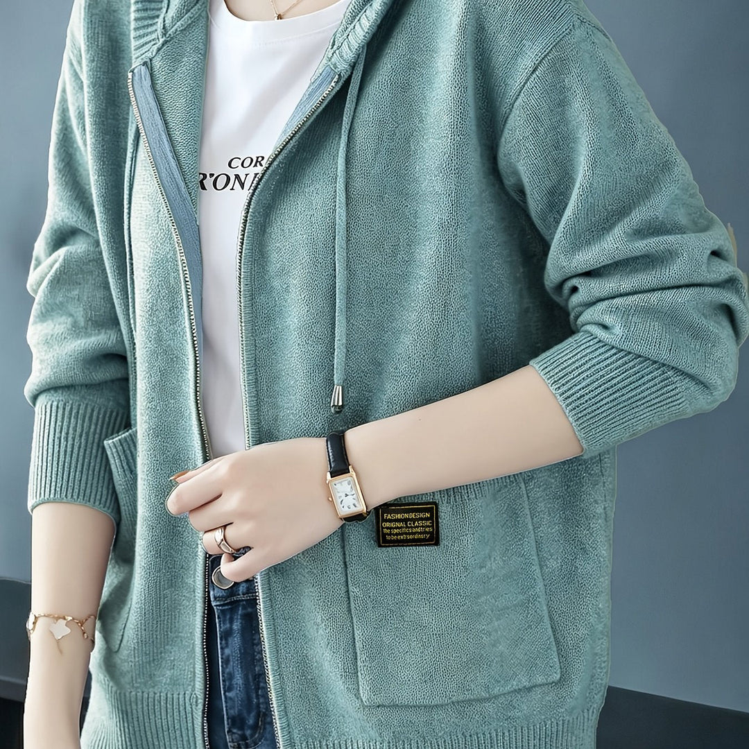 Rilena – Cappuccio con Coulisse in Maglia di Viscosa Cardigan