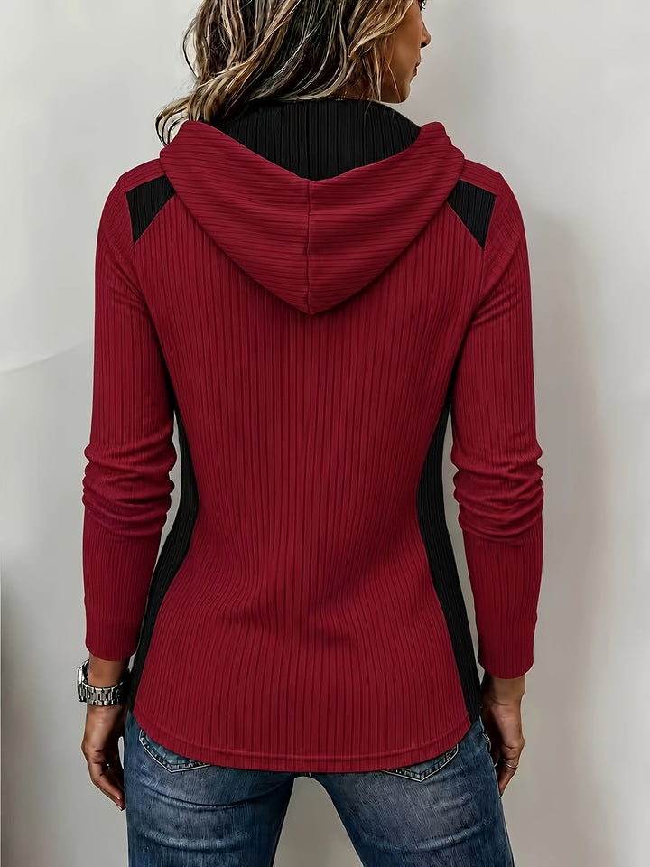 Ceraya – Mezza Zip, Felpa con Cappuccio