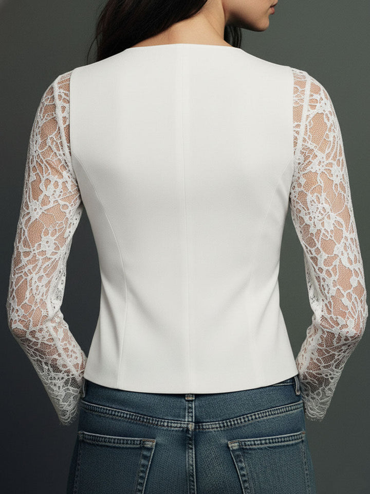 Nalira – Con Maniche in Pizzo, Completo Blusa e Gilet