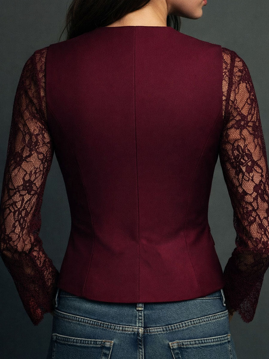 Nalira – Con Maniche in Pizzo, Completo Blusa e Gilet