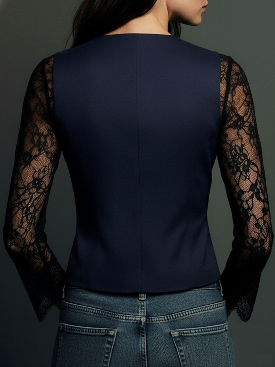 Nalira – Con Maniche in Pizzo, Completo Blusa e Gilet