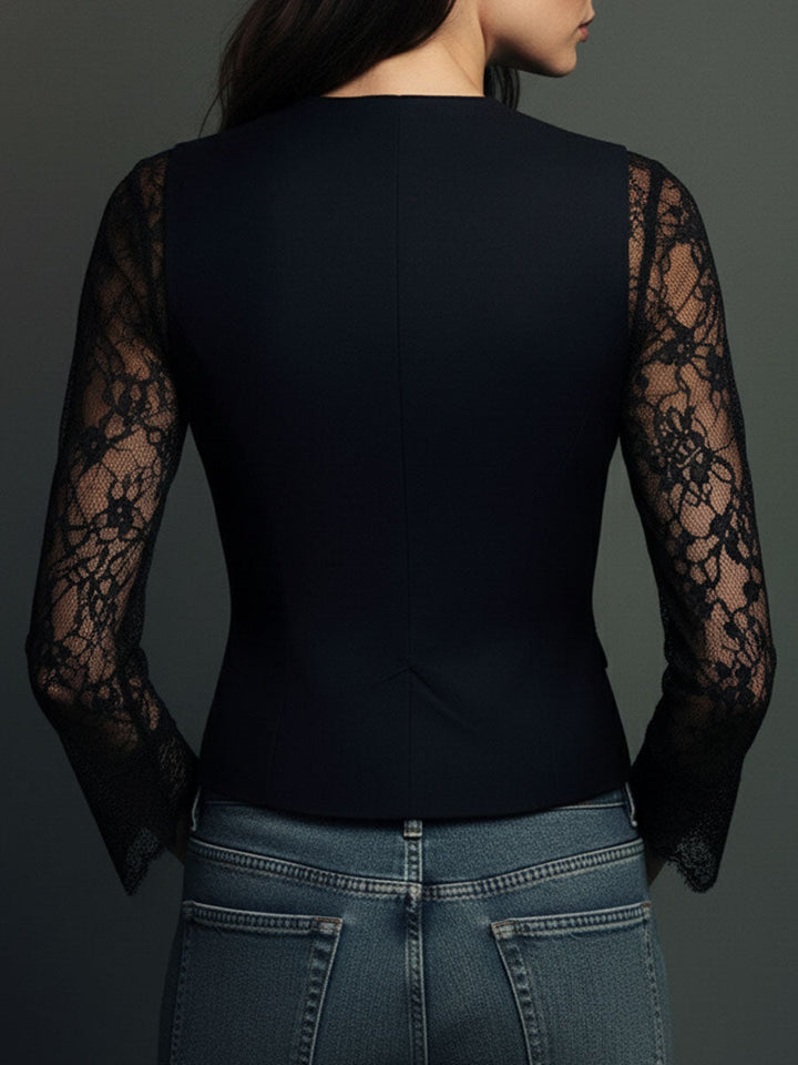 Nalira – Con Maniche in Pizzo, Completo Blusa e Gilet