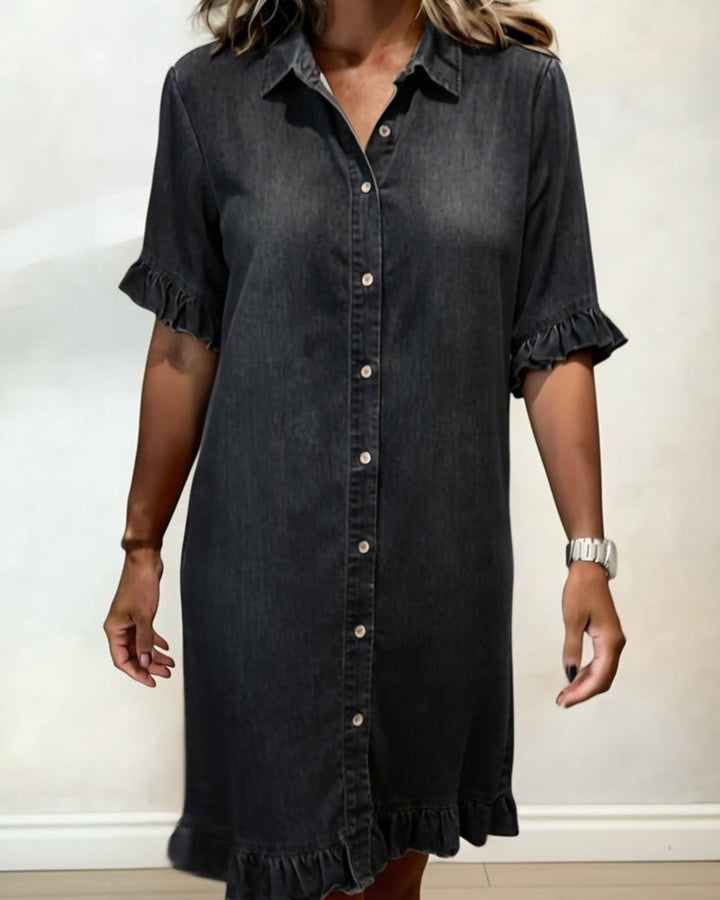 Kiraya – Maniche a Volant in Denim Abito