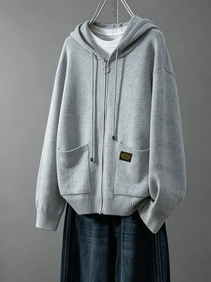 Rilena – Cappuccio con Coulisse in Maglia di Viscosa Cardigan