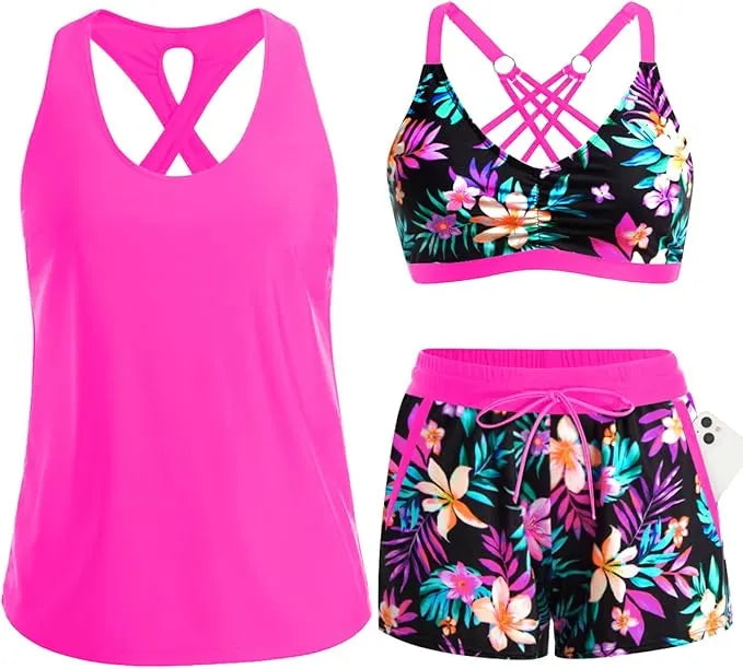 Rilena – Boyshorts con Tasche in Tricot, Set Tankini