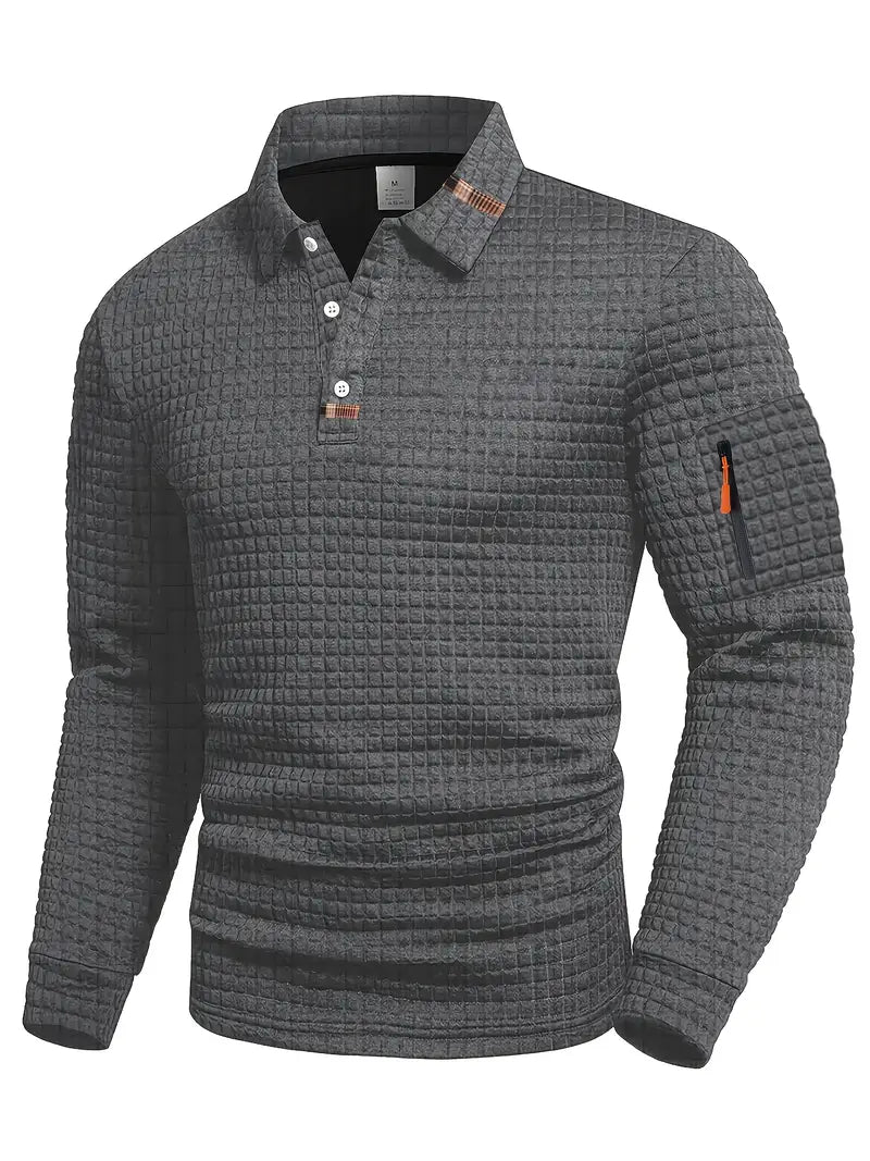 Everton - Maglione con Collo Polo in Maglia Tecnica Strutturata
