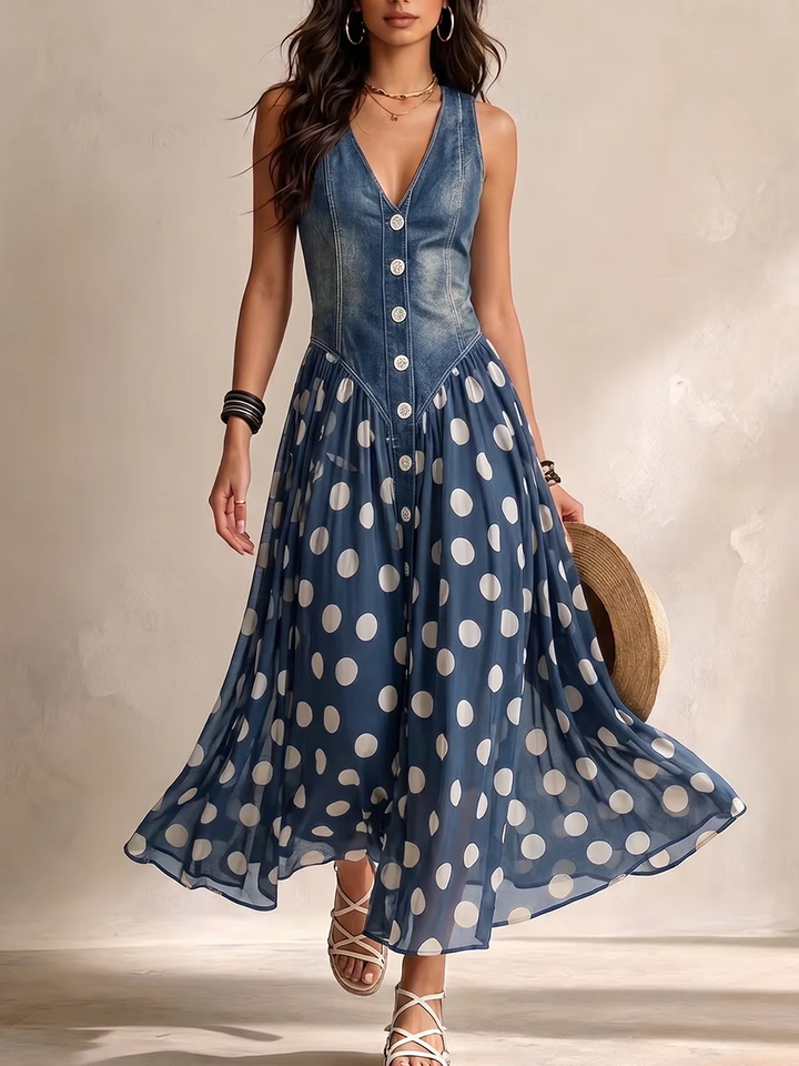 Navira – A Pois in Chiffon, Abito Midi