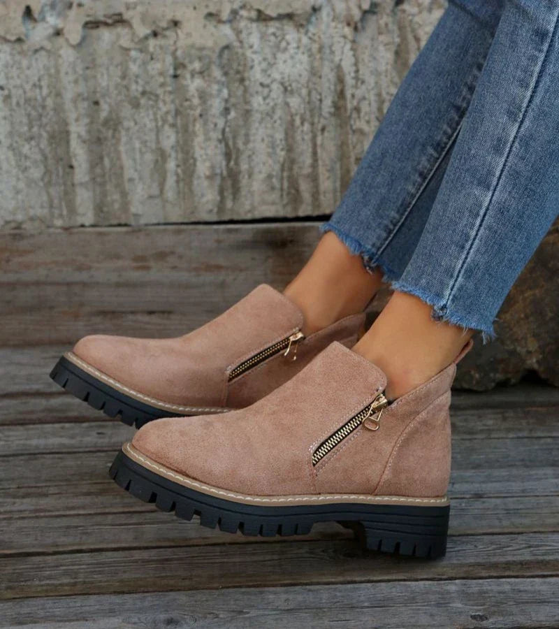 Lindsey - Stivaletti con Zeppa in Tessuto Leggero