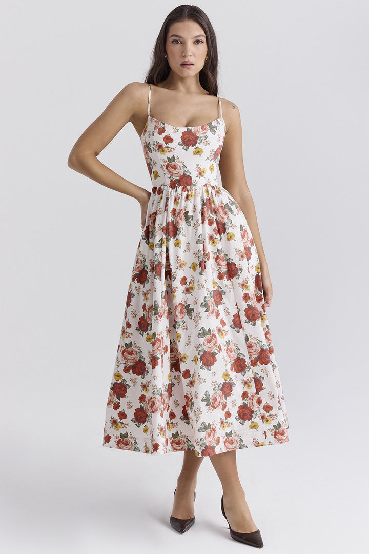 Nolara – In Stile Corsetto, Lavorazione Intrecciata, Abito Midi