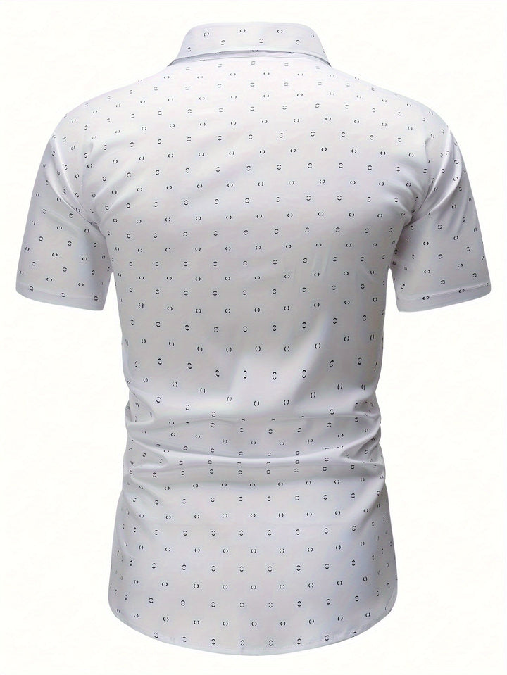 Garrick - Camicia in Tessuto Stretch Stampata Leggera