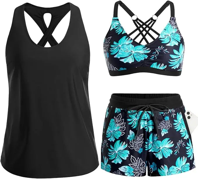 Rilena – Boyshorts con Tasche in Tricot, Set Tankini
