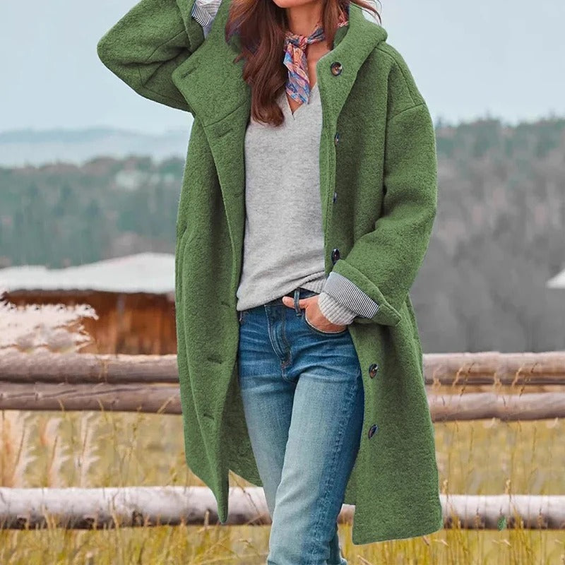 Rivena – Cappotto Lungo Intrecciato con Cintura