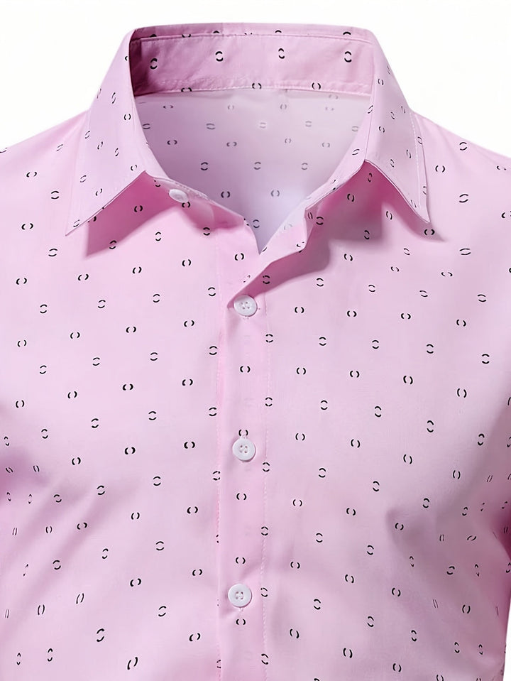 Garrick - Camicia in Tessuto Stretch Stampata Leggera