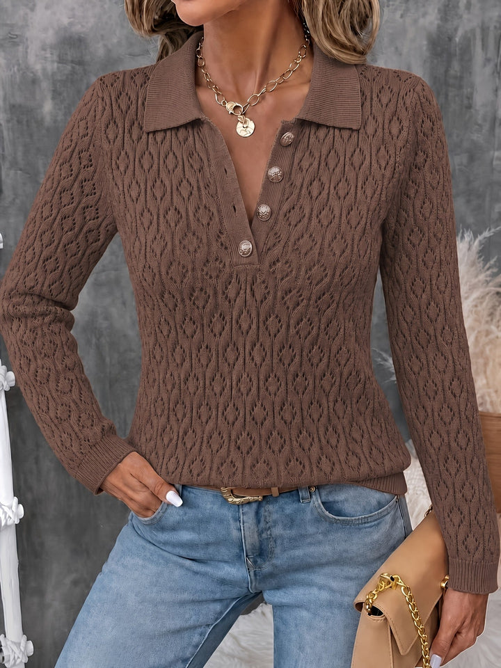 Avenya – Lavorazione Traforata in Maglia, Maglione Polo