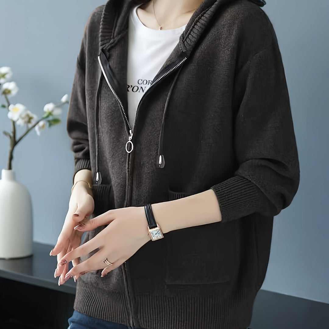 Rilena – Cappuccio con Coulisse in Maglia di Viscosa Cardigan