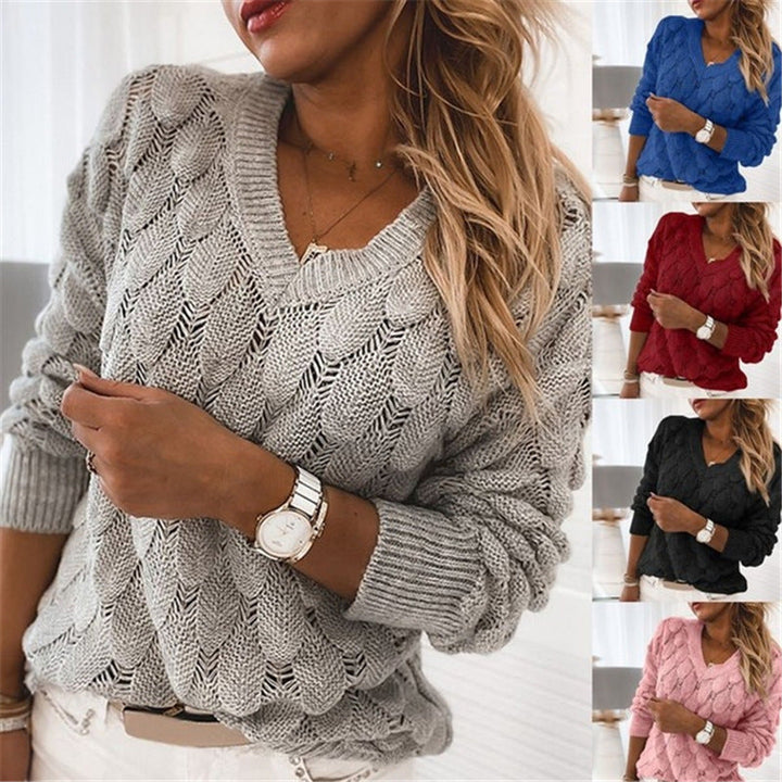 Virela – Scollo a V con Lavorazione a Giorno, Maglione